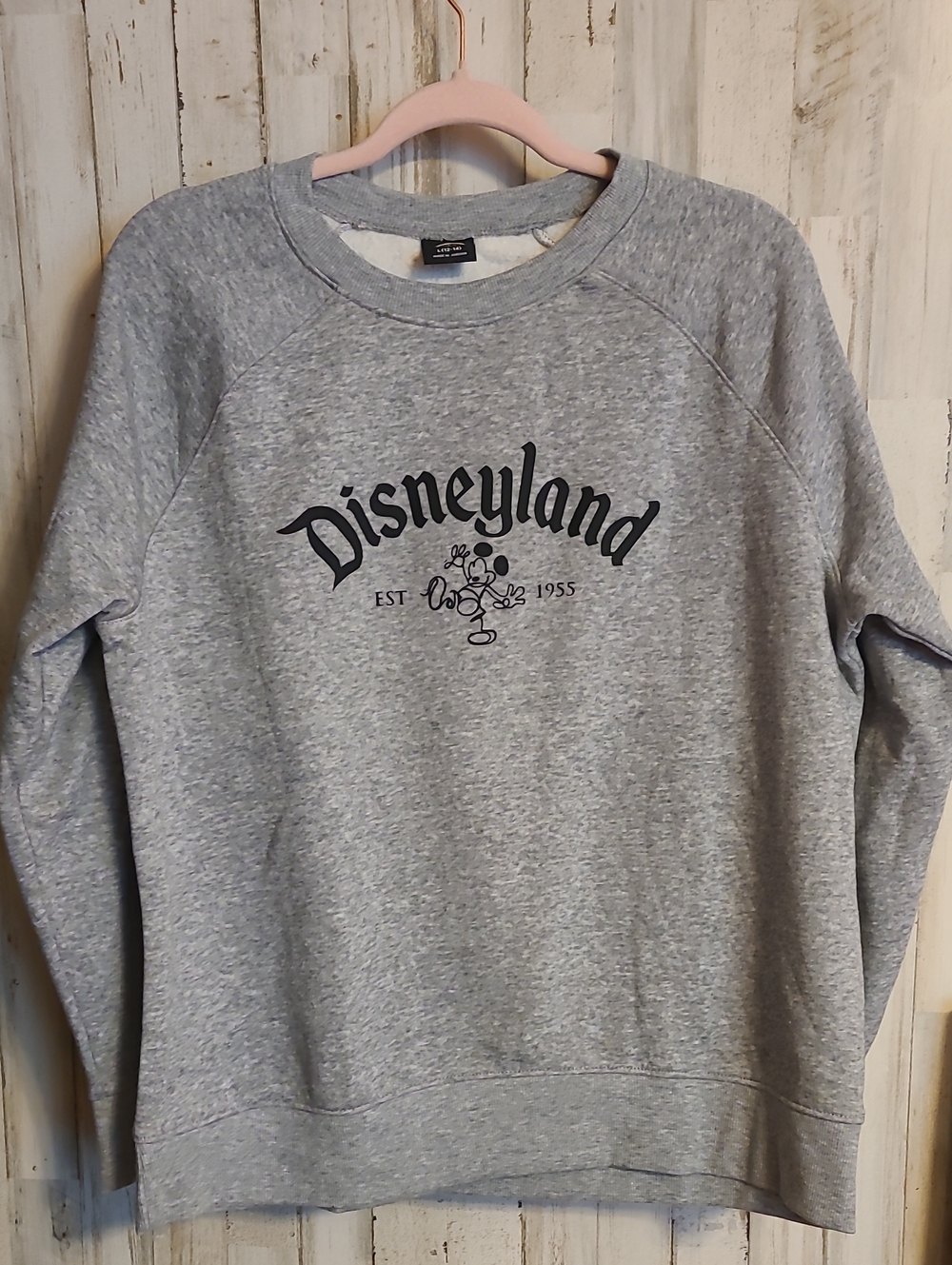 Athletic Works Grey Crewneck Sweatshirt with Black Disneyland Logo